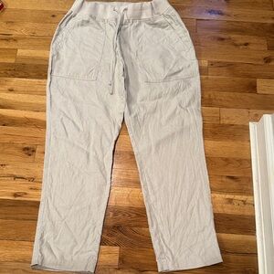 Light Tan linen drawstring JAMES PERSE sz 1 Casual Pants